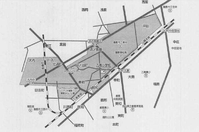 万寿小学校の学区地図