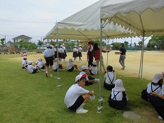 運動会係準備の様子です