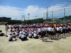 避難訓練の様子です。