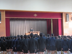 第２学期終業式の様子です。