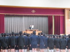 第３学期始業式の様子です。