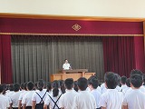 ２学期始業式の様子です。