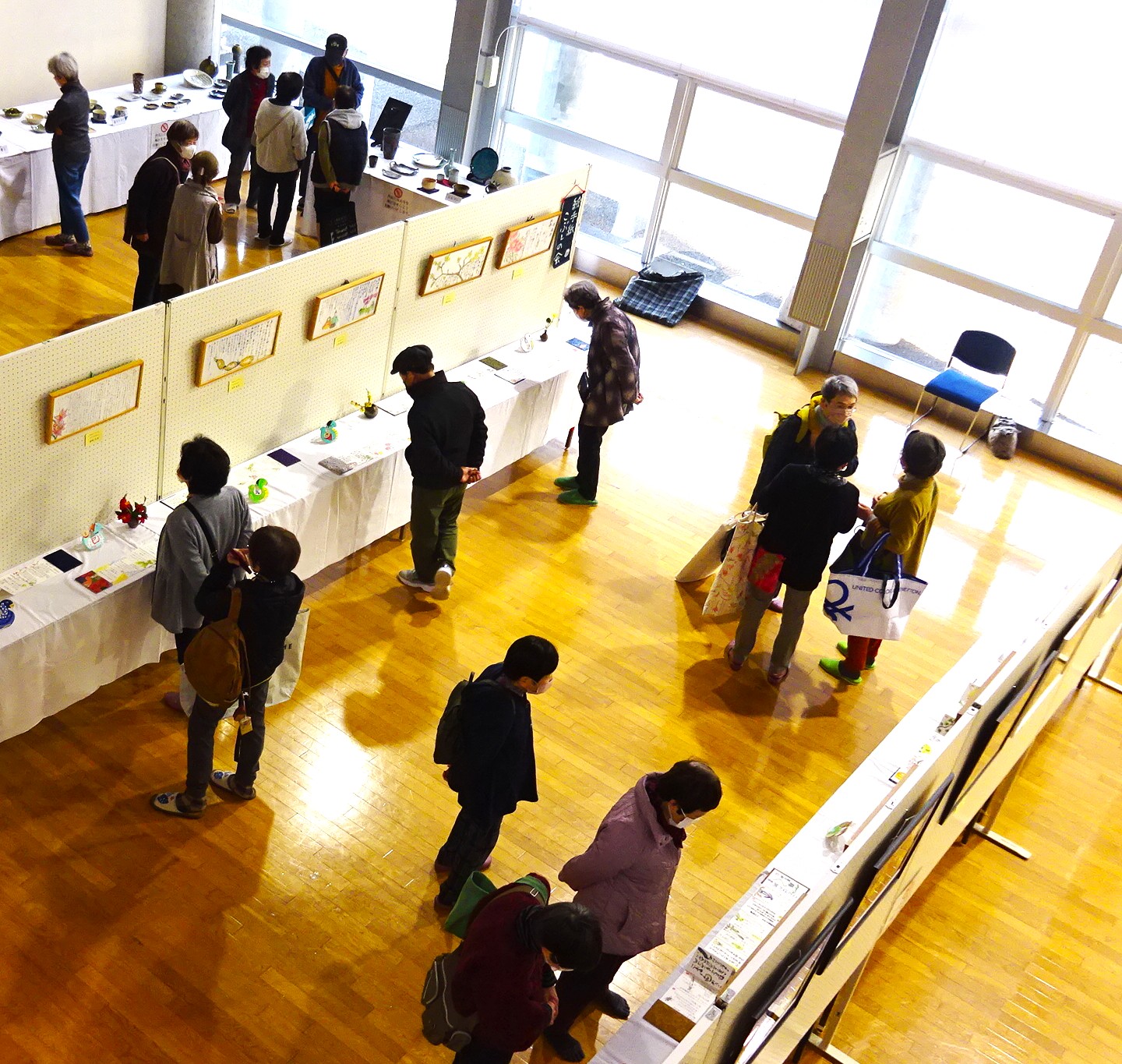 児島公民館祭、作品展示会場の様子