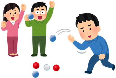 ボッチャをする人のイラスト